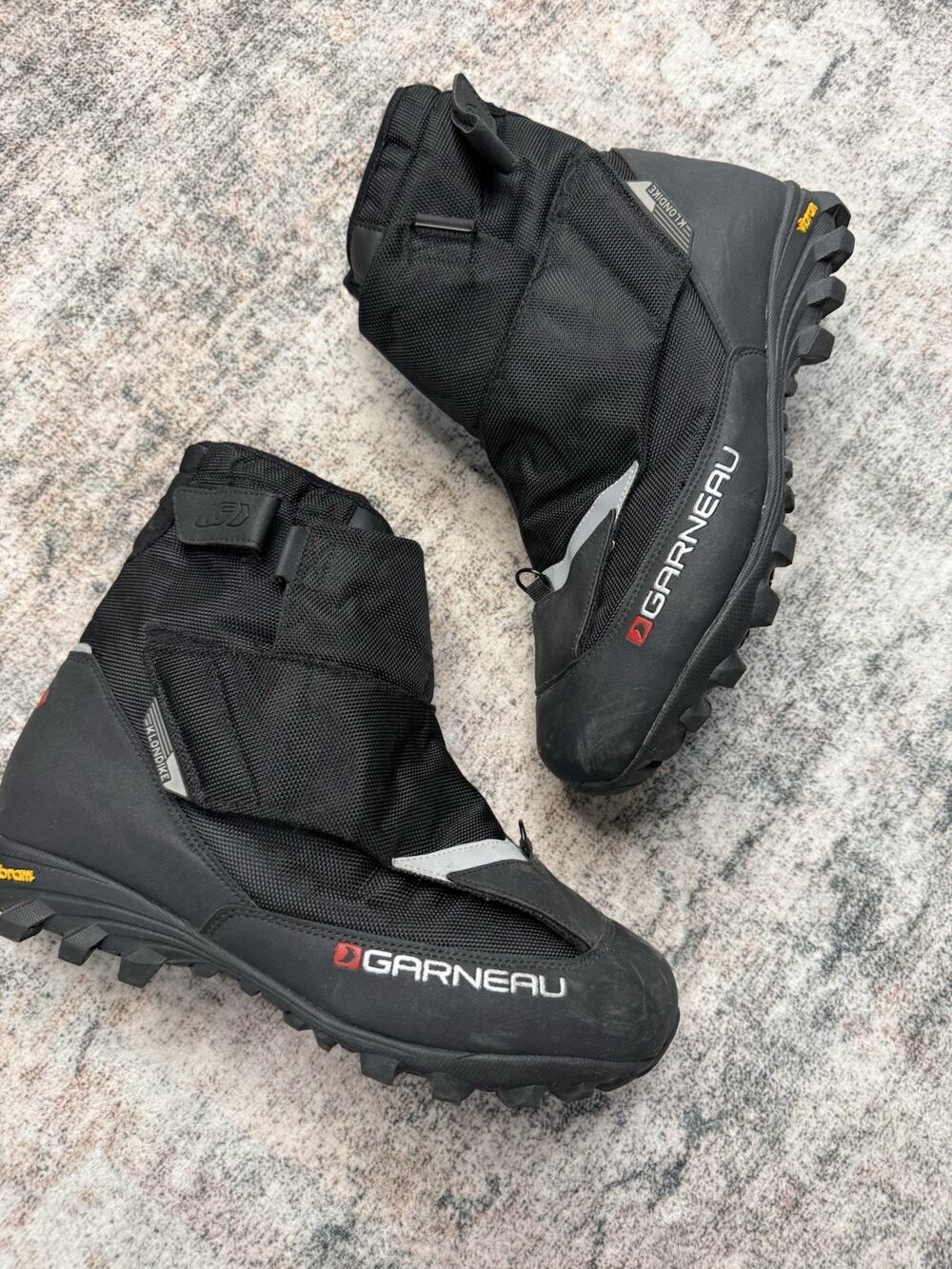 LG Louis Garneau Klondike Men's size US 12.5 Winter Biking Shoes Boots Boa Black